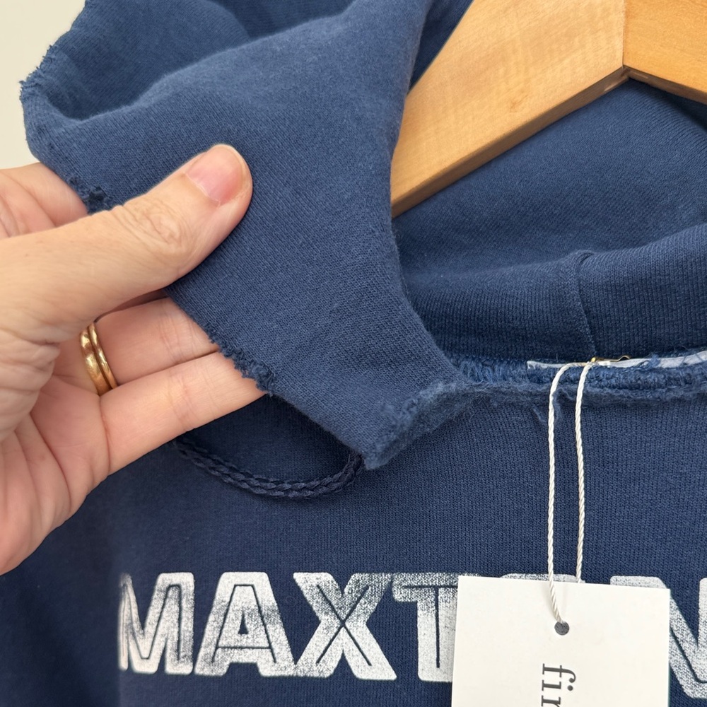RARE Maxton Hall Lacrosse Hoodie M Navy Frayed Edge Amazon Prime Show Fan Merch - Picture 5 of 7
